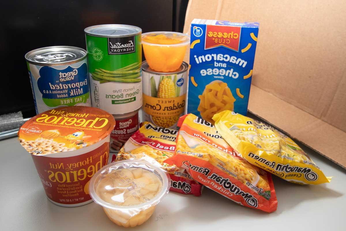 food items donated to the University of North Alabama food pantry