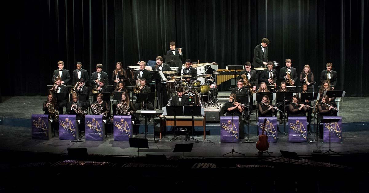 The UNA Jazz Studio Ensemble performs in Norton Auditorium.